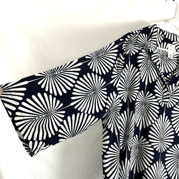 Joie Linen Blend V Neck 3/4 Sleeve Leaf Print top 3X - Picture 3 of 6